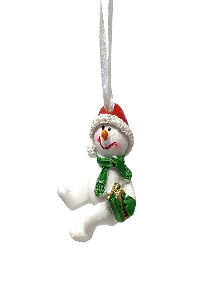 BANBERRY DESIGNS Snowman Smiling Christmas Ornaments - Two Each of Four Designs - Xmas Decorations - Crafts Accessories - DIY Snowmen Embellishments - Each is 2" X 1 1/4" - Set of 8 - Image 4