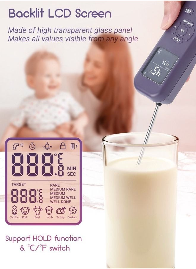 INKBIRD - INKBIRD 3-in-1 Instant Read Meat Thermometer Infrared Read Thermometer IHT-1M for Kitchen Cooking Temperature with Meat Probe Digital Food Thermometer with Alarm and Timer for BBQ Grilling Pizza Oven - Image 1