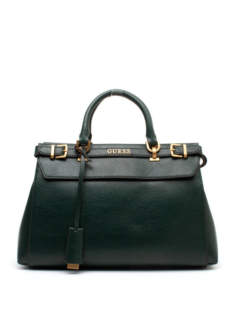 GUESS - حقيبة ساتشيل سيستري باللون الأخضر الداكن - Image 1