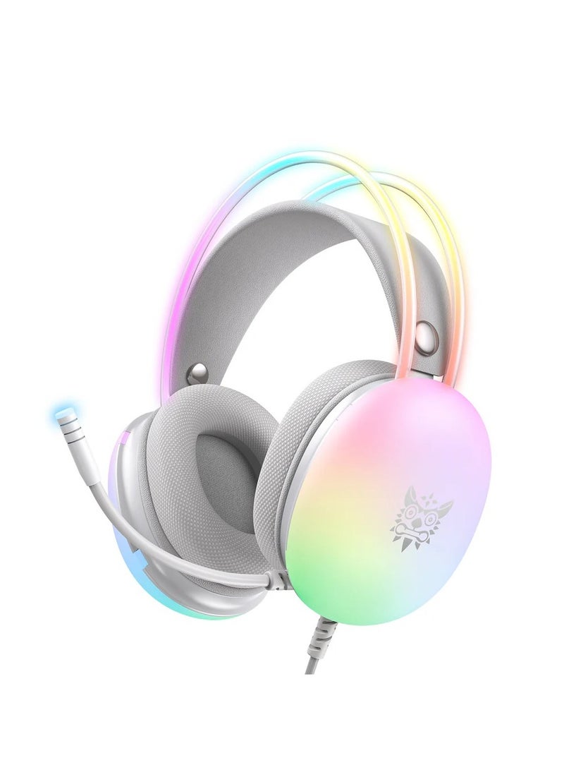 أونيكوما X25 سماعة الألعاب الاحترافية USB 3.5 RGB Light 3D ستيريو إلغاء الضوضاء توافق متعدد المنصات مع الميكروفون - Image 1