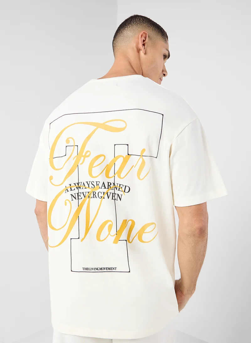 ذا جيفينج موفمنت Oversized Fear None Printed T-Shirt