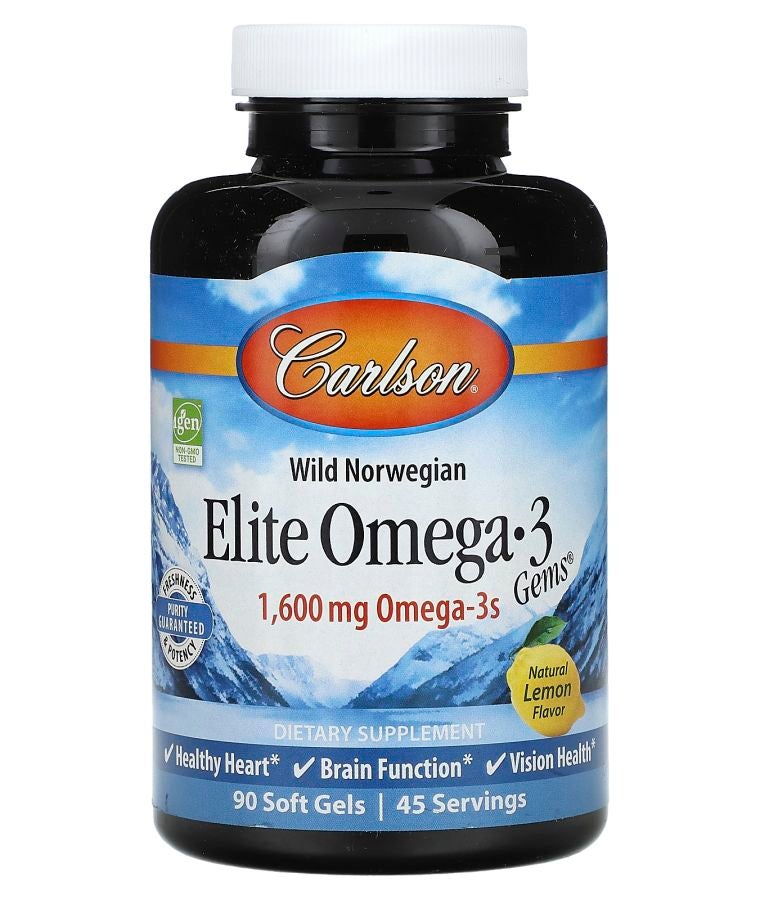 Wild Norwegian Elite Omega-3 Gems® Natural Lemon 90 Soft Gels