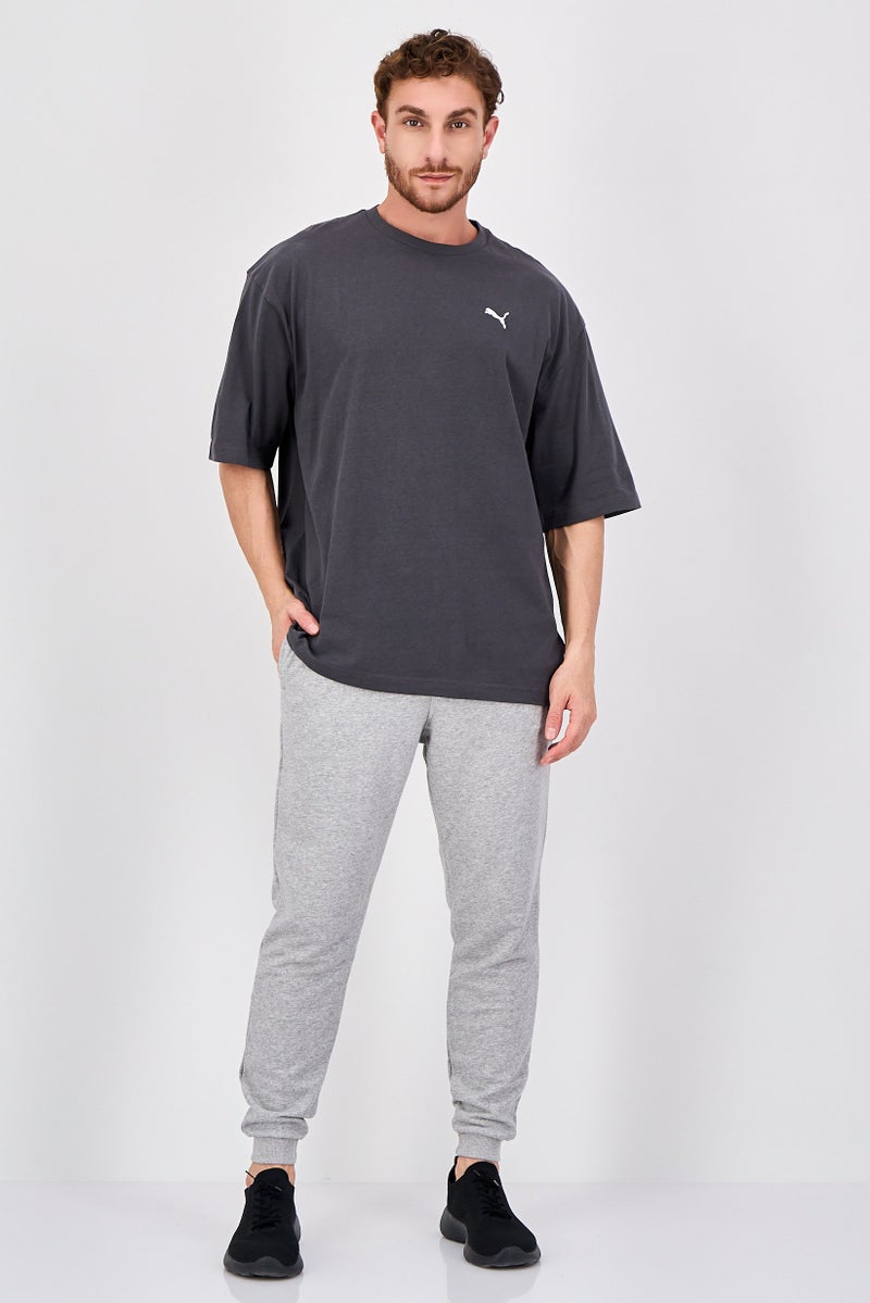 PUMA تي شيرت رياضي للرجال بأكمام قصيرة مناسب للخارج، رمادي - Image 4