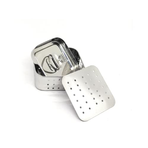 Nyra® Stainless Steel Square Shape Paneer Maker/Tofu Press Mould with Lid – Medium Size Cheese & Paneer Maker (400 Ml - Capacity) - Image 1