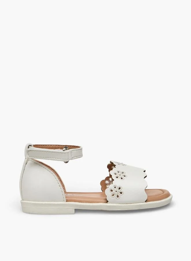 بيرفيت Girls Scalloped Detail Hook & Loop Sandals