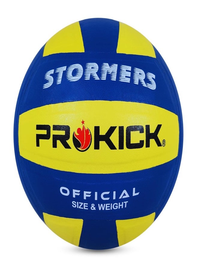كرة طائرة Prokick Stormers PU Pasted، أزرق/أصفر (مقاس 4) - Image 1