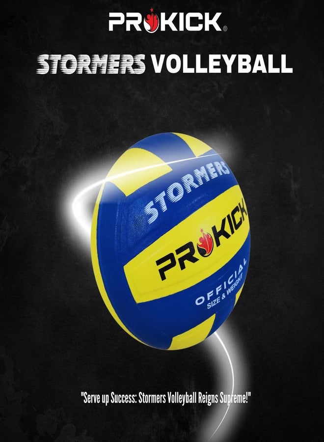 كرة طائرة Prokick Stormers PU Pasted، أزرق/أصفر (مقاس 4) - Image 4