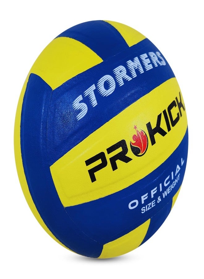 كرة طائرة Prokick Stormers PU Pasted، أزرق/أصفر (مقاس 4) - Image 3
