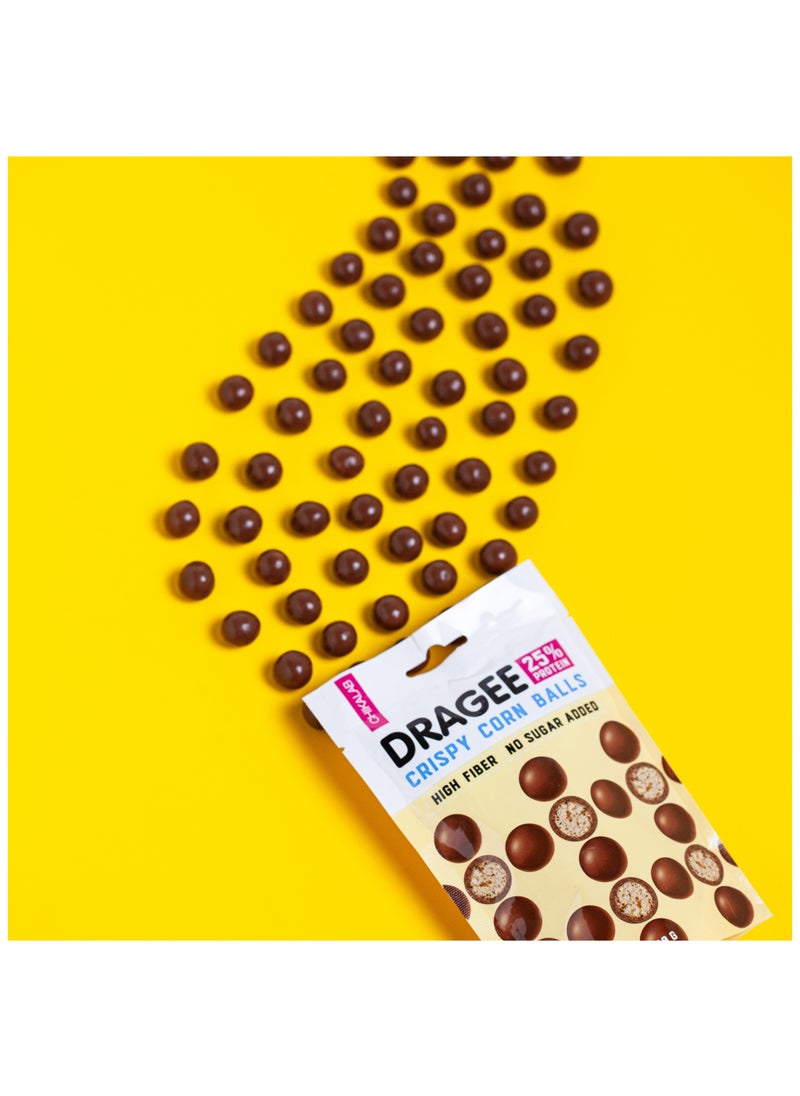 Chikalab Protein Chocolate Crispy Corn Balls Dragee High Fiber & No Sugar Added 120g  - Image 2