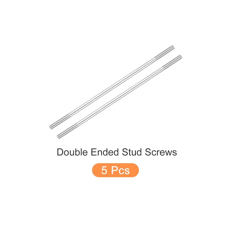 METALLIXITY Double Ended Stud Screws (M5 Thread 160mm Length) 5pcs, 304 Stainless Steel Dual Threaded Rod Bolts - for House Maintenance - Image 5