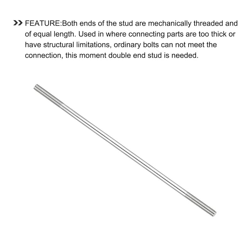 METALLIXITY Double Ended Stud Screws (M5 Thread 160mm Length) 5pcs, 304 Stainless Steel Dual Threaded Rod Bolts - for House Maintenance - Image 4