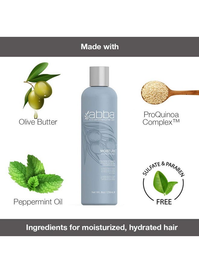 ABBA Pure Moisture Shampoo & Conditioner Duo Olive Butter & Peppermint Oil 32 Fl Oz Each  - Image 4