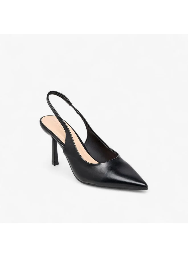 Flora Bella By Shoexpress Women Solid Slingback Shoes with Stiletto Heels