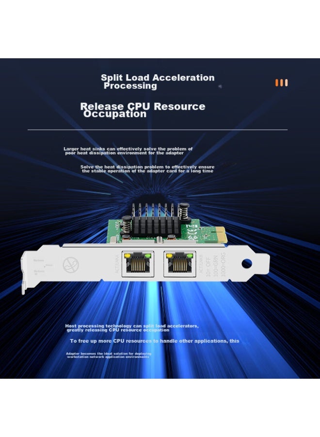 Eb-link Pcie Gigabit Dual-port Network Card, Desktop Internal 2-port Wired Network Card, Soft Router, Convergence Server Network Adapter - Image 3