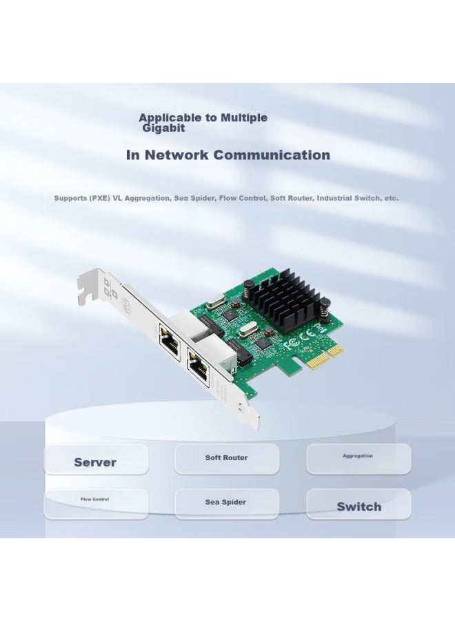 Eb-link Pcie Gigabit Dual-port Network Card, Desktop Internal 2-port Wired Network Card, Soft Router, Convergence Server Network Adapter - Image 4