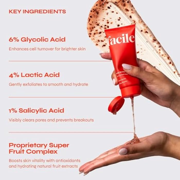 FACILE The Buzz Exfoliating Face Mask, Glycolic Acid, Lactic Acid Salicylic Acid 3.4 fl oz - Image 3