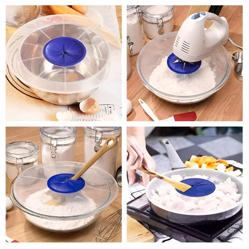 Anti-Splash Mixer Lid - Durable Cover for Dough and Liquids, Fits 5 Sizes from 18cm to 30cm, Silicone Opening for Hand Blender - Image 5