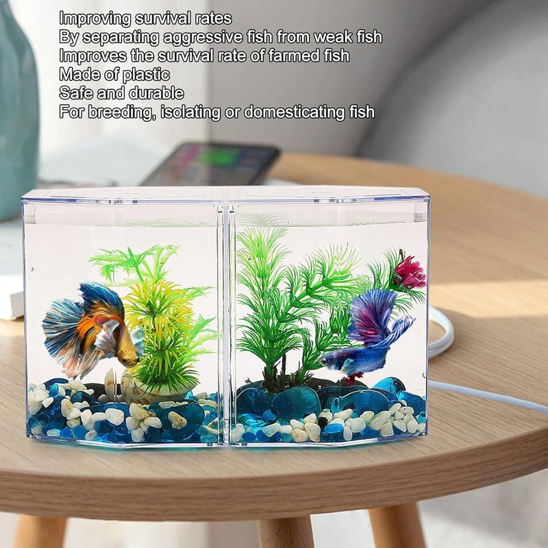 Aquarium Fish Breeder Box, Octagonal Transparent Plastic Isolation Box, 7.7x2.4x4.7in - Multipurpose Fish Breeding, Safe Protection for Sick and Small Fish - Image 5