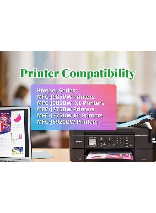GREENARK Compatible for Brother LC20E Super High Yield Ink Cartridge Set Colors Only (CMY) Works with Brother MFC-J985DW, MFC-J775DW, MFC-J5920DW Printers - Image 2