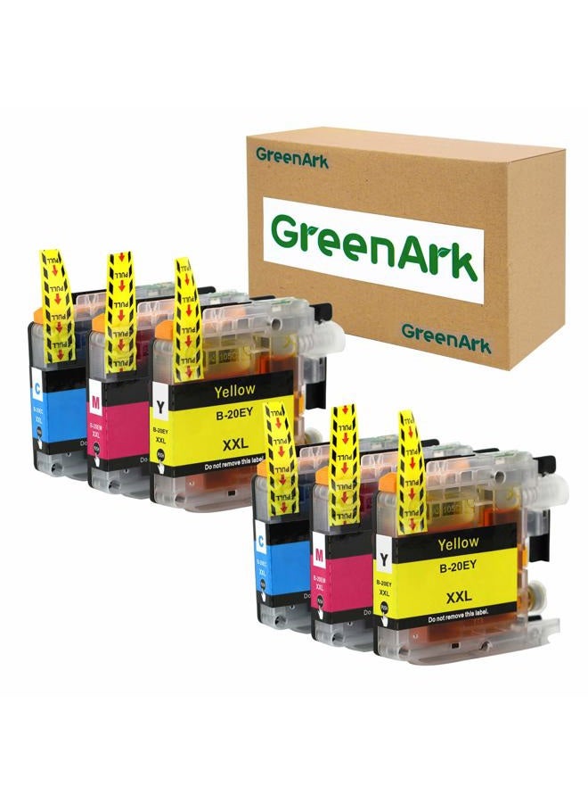 GREENARK Compatible for Brother LC20E Super High Yield Ink Cartridge Set Colors Only (CMY) Works with Brother MFC-J985DW, MFC-J775DW, MFC-J5920DW Printers - Image 1