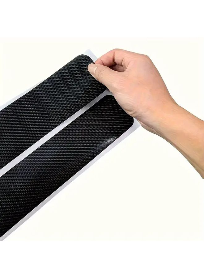 4pcs Carbon Fiber Car Door Sill Protectors Anti Scratch Durable Paint Protection - Image 3