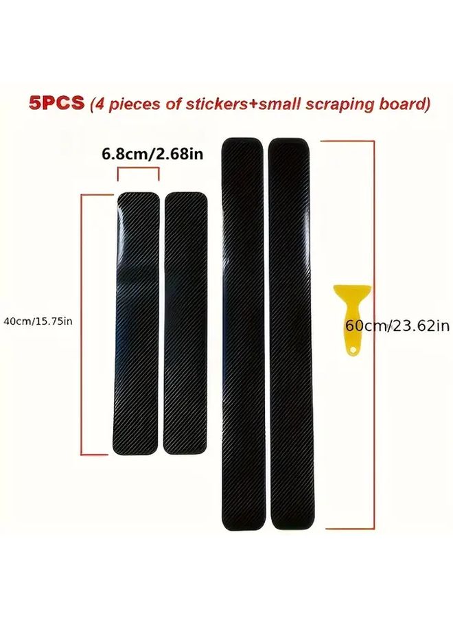 4pcs Carbon Fiber Car Door Sill Protectors Anti Scratch Durable Paint Protection - Image 2