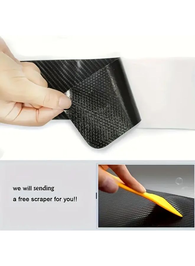 4pcs Carbon Fiber Car Door Sill Protectors Anti Scratch Durable Paint Protection - Image 5