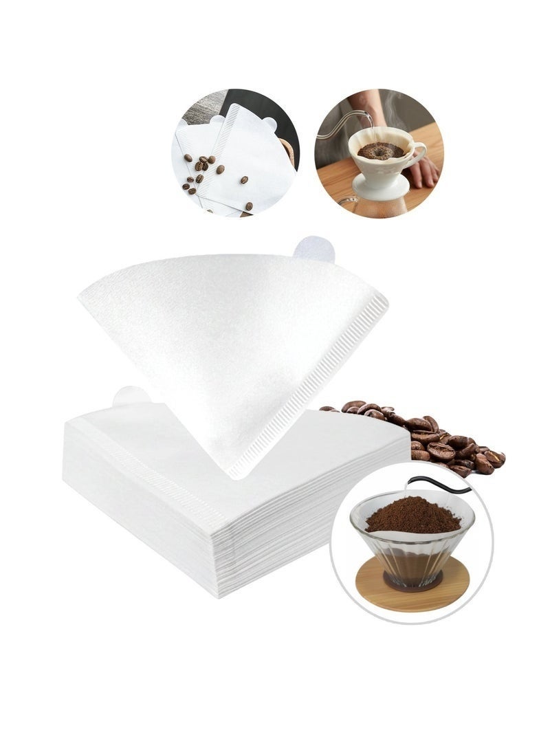 فلاتر قهوة v60 عدد 100 فلتر مقاس 02 حجم كبير ابيض,ادواة القهوه,قمع قهوه مقاس 30,فلتر v60 مقاس 0.2 - Image 1