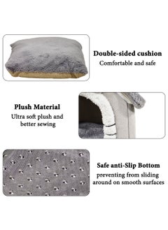 MAJIBAO Pet bed for small cats and dogs, Foldable cat house with Double sided cushion, Anti-slip bottom, and Durable zipper, Semi-enclosed pet sleeping bed Ideal for winter comfort 34 cm (Grey)  - Image 4