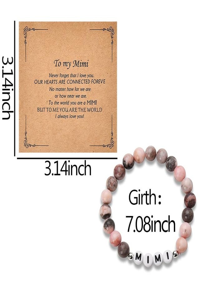 Sisadodo Mimi Mothers Day Gifts for Grandma Natural Stone Bracelet for Women Grandma Nana Birthday Gift from Granddaughter Grandson To My Mimi Beaded Bracelets for Gigi I Love You Gifts for Nana - Image 2
