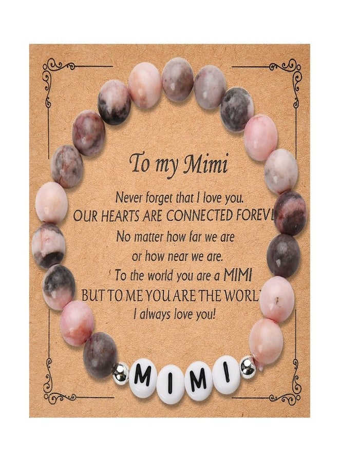 Sisadodo Mimi Mothers Day Gifts for Grandma Natural Stone Bracelet for Women Grandma Nana Birthday Gift from Granddaughter Grandson To My Mimi Beaded Bracelets for Gigi I Love You Gifts for Nana - Image 1