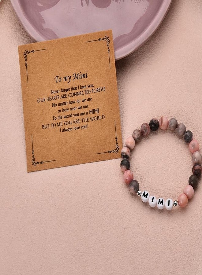 Sisadodo Mimi Mothers Day Gifts for Grandma Natural Stone Bracelet for Women Grandma Nana Birthday Gift from Granddaughter Grandson To My Mimi Beaded Bracelets for Gigi I Love You Gifts for Nana - Image 3
