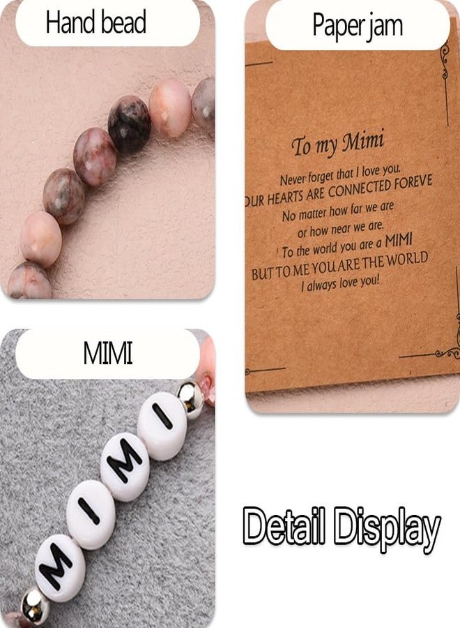 Sisadodo Mimi Mothers Day Gifts for Grandma Natural Stone Bracelet for Women Grandma Nana Birthday Gift from Granddaughter Grandson To My Mimi Beaded Bracelets for Gigi I Love You Gifts for Nana - Image 5