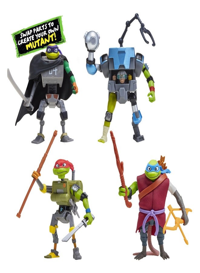PlayMates Teenage Mutant Ninja Turtles Mix N Match Robots 4-Pack Bundle Toys - Image 5