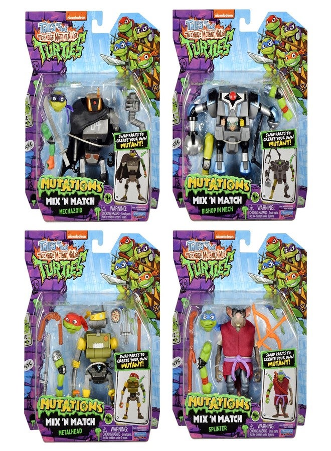PlayMates Teenage Mutant Ninja Turtles Mix N Match Robots 4-Pack Bundle Toys - Image 4