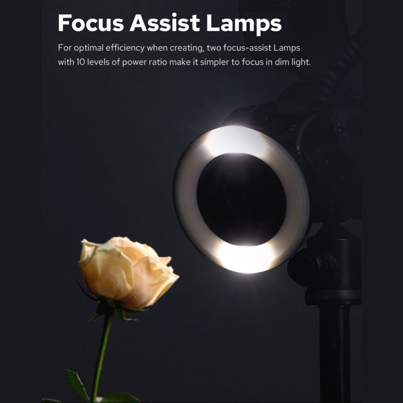 MF-R76N i-TTL Macro Ring Flash Light GN14 10 Levels Adjustable Brightness with 8pcs Adapter Ring Large Capacity Battery Replacement for Nikon Camera - Image 2