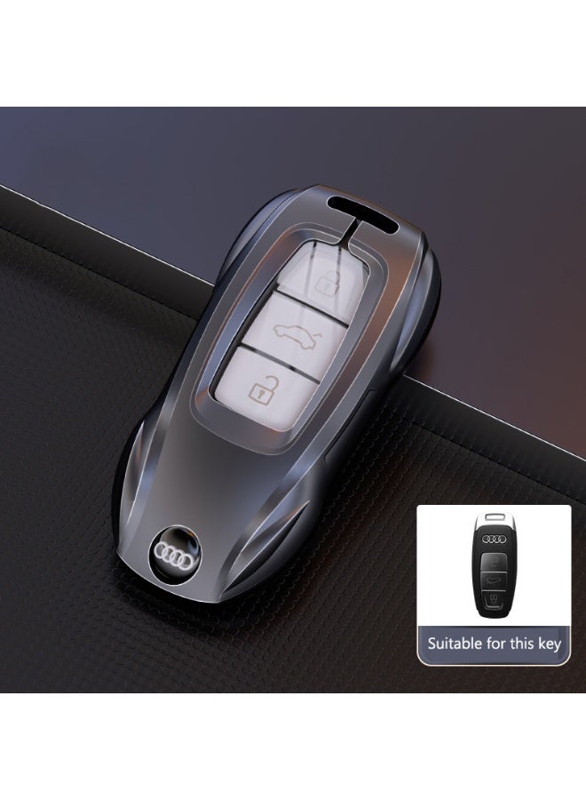 Audi Luxury car key shell suitable for 2025 Audi A4L2024 Q5L/A3/A5/Q7/A8/A7L high-end metal car key shell case - Image 1