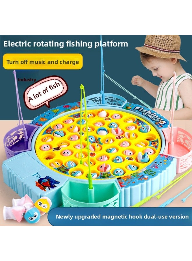 Children's Fishing Toys Parent-child Interactive Early Education Educational Electric Music Magnetic Fishing Machine Boys And Girls Birthday Gift-Color:ZC24AD - Image 2