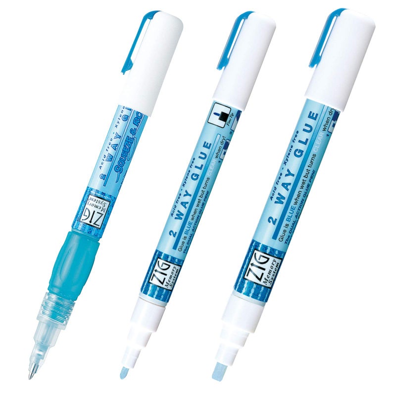 Kuretake Zig 2 Way Glue Pen 3 Variety Set, Adhesive for Professional,Artists, Crafting, Scrapbooking, Gift Card, Made in Japan - Image 1