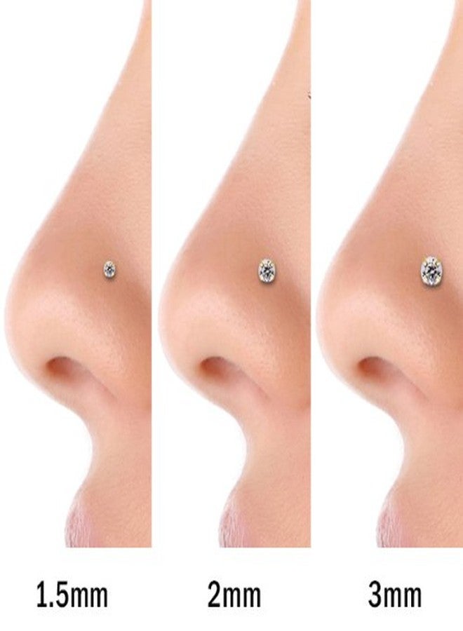 FreshTrends Diamond Nose Ring - 20G 3mm (0.06 ct. tw) Genuine Nose Stud - 14K Real White Gold Twist Screw - Image 5