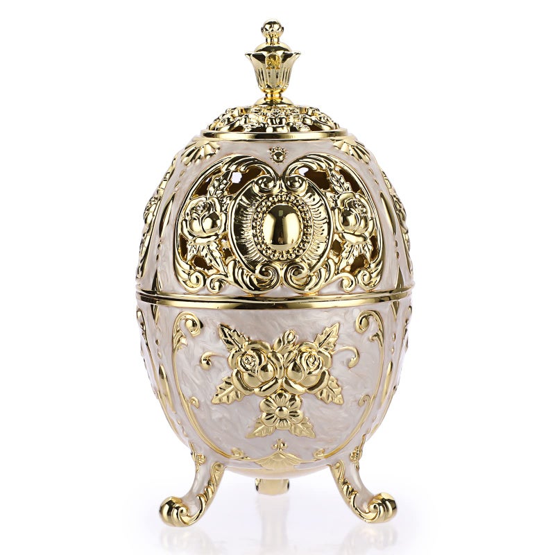 JUXYES Vintage Incense Burner Holder with Removable Ash Catchers, Metal Censer Antique Cone Coil Incense Burner Holder Zinc Alloy Spiritual Aromatherapy Yoga Meditation Gifts Retro Home Decoration - Image 1