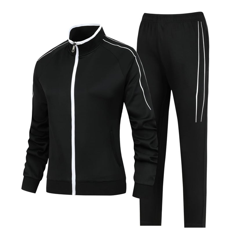 EXSDOWEE Women's 2 Pieces Athletic Tracksuit Full-Zip Workout Sweatsuit with Active Jackets and Pants - Image 1