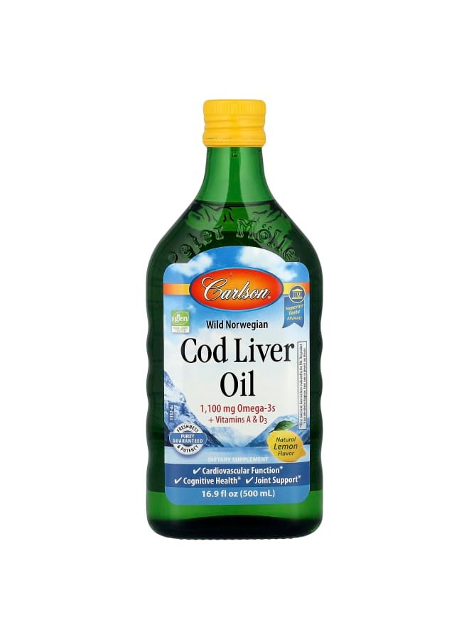 Wild Norwegian, Cod Liver Oil, Natural Lemon , 16.9 fl oz (500 ml)