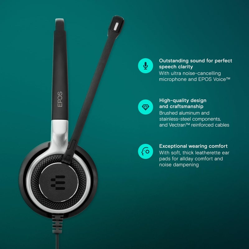 EPOS Sennheiser Consumer Audio SC 660 USB ML (504553) - Double-Sided Business Headset | For Skype for Business | with HD Sound, Ultra Noise-Cancelling Microphone, & USB Connector (Black) - Image 3