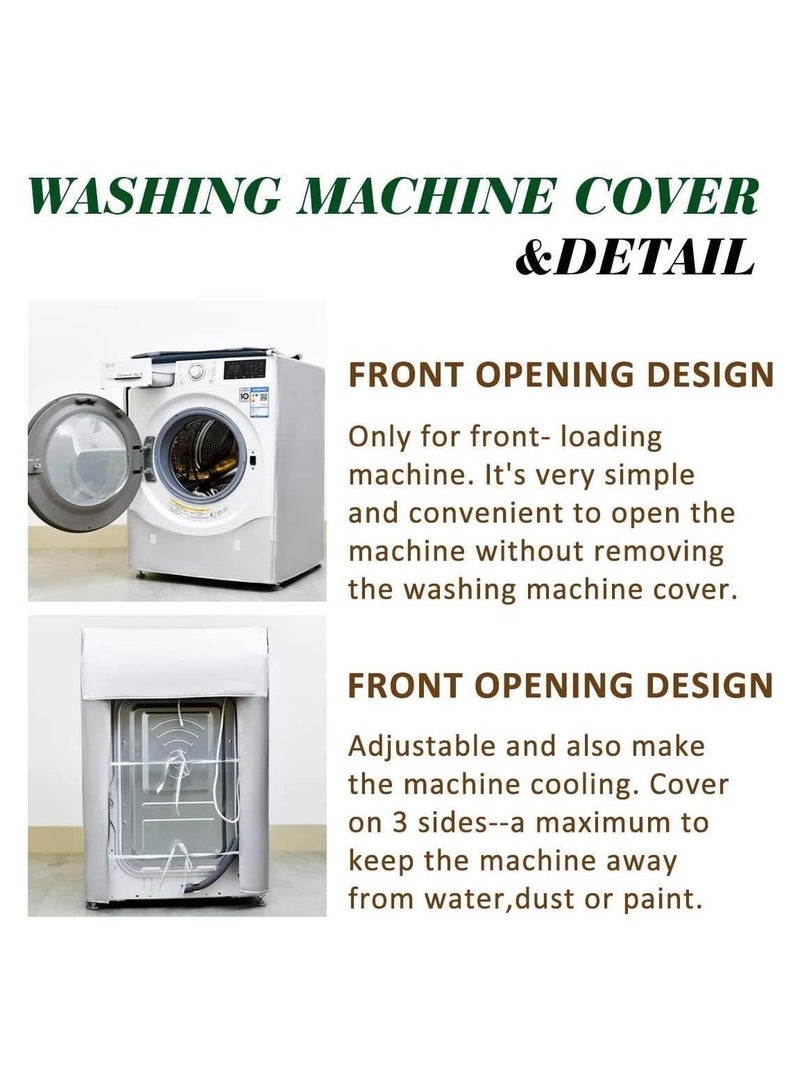 Washing Machine Cover, Washer Dryer Dustproof Waterproof Protection Case Cover ,Sunscreen with Zipper for Front Load Washer Protection - Image 5