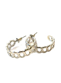 Trio Earrings Silver Chain Hoops  - Image 1