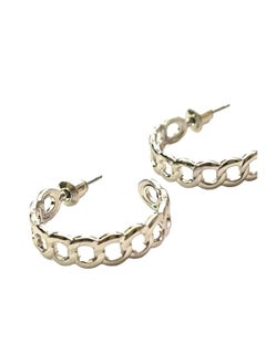 Trio Earrings Silver Chain Hoops  - Image 2