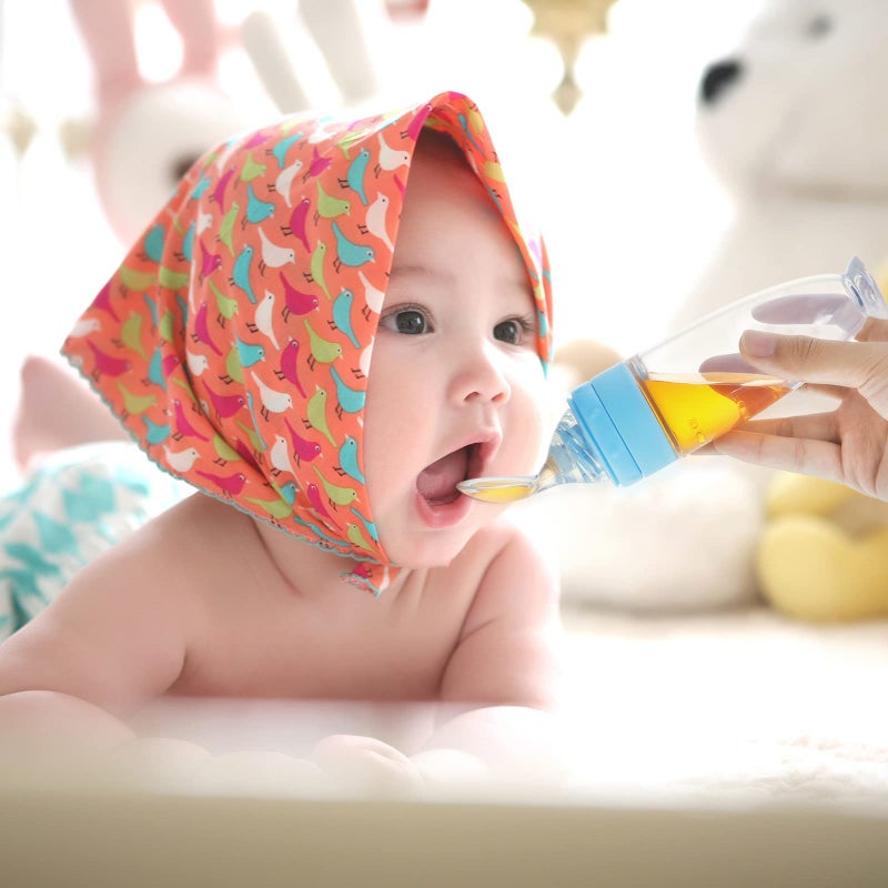 Tondiamo 3 Pieces Baby Food Feeder 3oz Silicone Baby Food Spoon Dispenser with Standing Base for Infant Dispensing and Feeding - Image 4