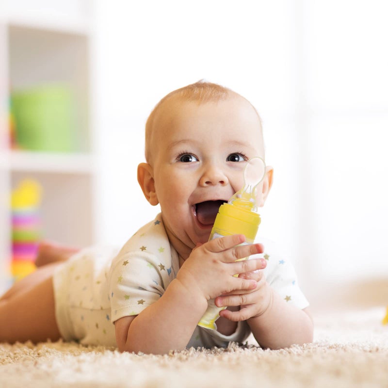 Tondiamo 3 Pieces Baby Food Feeder 3oz Silicone Baby Food Spoon Dispenser with Standing Base for Infant Dispensing and Feeding - Image 5