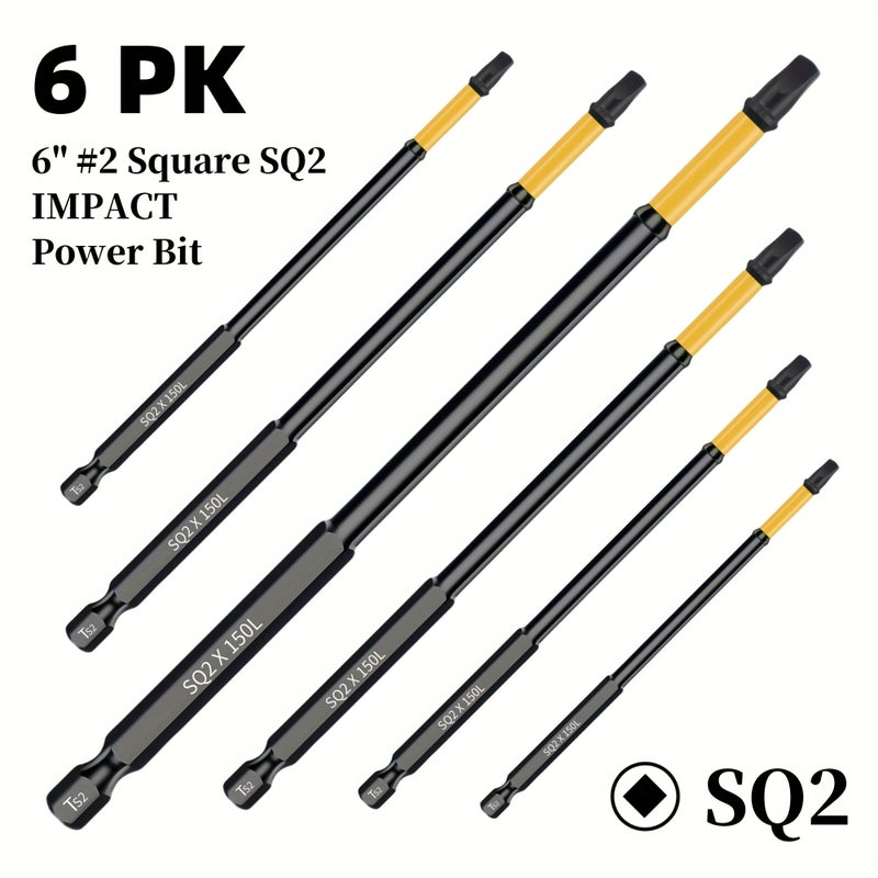 KEZHIDE 6 بوصة 150 مم لقمة مفك الصدمات SQ2 فولاذ S2 4 قطع - Image 3